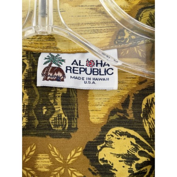 Vintage 1970s Mens Hawaiian button Shirt Aloha Republic Size Large - Picture 4 of 15